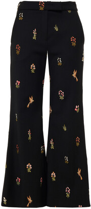VIVETTA Embroidered Twill Flared Pants