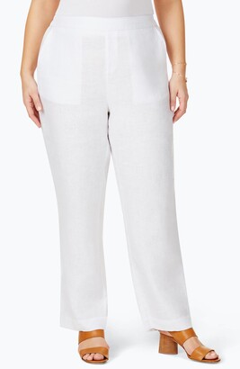 plus size navy linen pants
