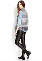 Thumbnail for your product : Forever 21 Zigzag Fringed Draped Cardigan