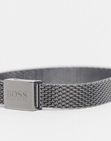 Thumbnail for your product : HUGO BOSS metal mesh bracelet in grey