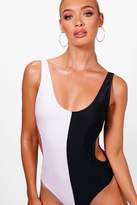 Thumbnail for your product : boohoo Colour Block Cut Out Swimsuit
