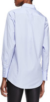 Thumbnail for your product : Theory Nareen Poplin Button-Front Shirt, Blue
