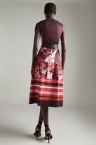 Thumbnail for your product : Karen Millen Floral Border Print Cotton Sateen Midi Dress