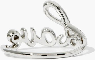 Rosa de la Cruz Love Text Diamond & 18kt White-gold Ring