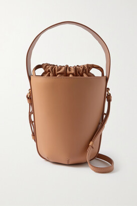 Chloé Net Sustain Sense Embroidered Leather Bucket Bag Tan