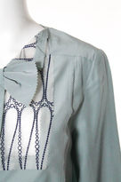 Thumbnail for your product : Fendi NWT Slate Gray Long Sleeve Button Down Silk Blouse Top Sz 40 $1140
