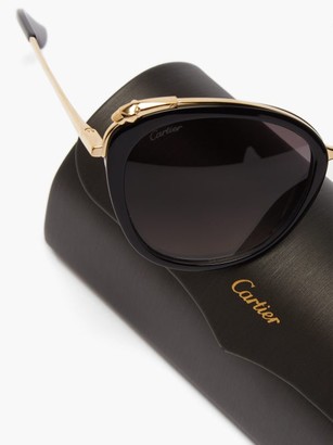 Cartier Panthère De Cat-eye Acetate Sunglasses - Black