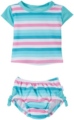 I Play 2 Piece Rashguard Swimsuit Set (Baby/Toddler) - Aqua Stripe - 18-24 Months