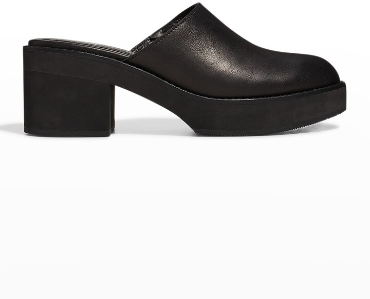 black flatform mules