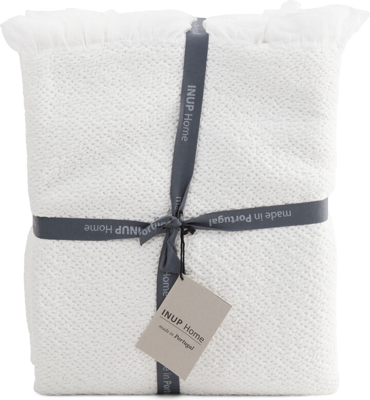 Inup Home Made In Portugal Textured Ruffle End Of Bed Blanket ShopStyle