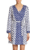 Thumbnail for your product : Oscar de la Renta Sleepwear Clover-Patterned Short Robe