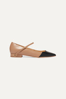 Thumbnail for your product : Jennifer Chamandi Lorenzo Two-tone Leather Point-toe Flats