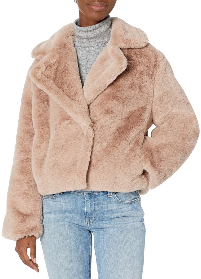 taupe faux fur jacket