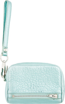 Thumbnail for your product : Alexander Wang Metallic Seafoam Grained Leather Fumo Wristlet Wallet