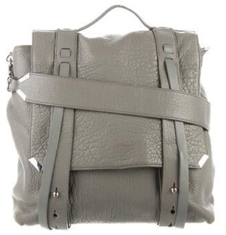 AllSaints Medium Leather Backpack Grey