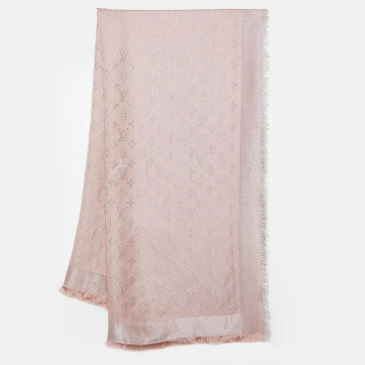 Louis Vuitton pink Silk Mix and Straps Square Scarf