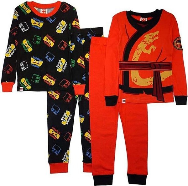 LEGONinjagoBigBoy's4-PieceCostumeCottonPajamaSet,Red/Black,