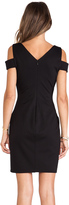 Thumbnail for your product : Halston Off the Shoulder Mesh Insert Dress