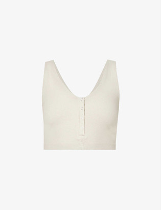 Joah Brown Snap cropped stretch-jersey top