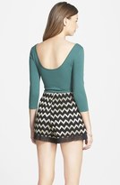 Thumbnail for your product : Mimichica Mimi Chica Metallic Chevron Lace Shorts (Juniors)