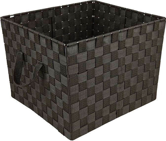 Simplify Large Woven Strap Tote, Black