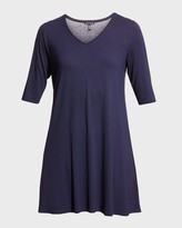 Thumbnail for your product : Eileen Fisher V-Neck Elbow-Sleeve Viscose Jersey Tunic