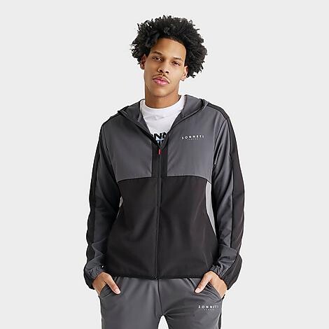 Sonneti Men's Kazbek Full-Zip Jacket in Black/Grey | Size: XL