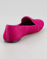 Thumbnail for your product : Brian Atwood Claudelle Calf Hair Smoking Slipper