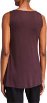 Thumbnail for your product : Eileen Fisher Plus Size Long Interlock Scoop-Neck Tank