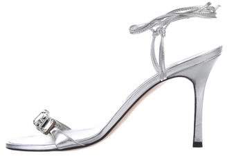 Manolo Blahnik Metallic Embellished Sandals