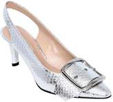 Thumbnail for your product : Casadei 60mm Buckle Snakeskin Slingback Pumps