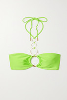 Thumbnail for your product : Cult Gaia Allie Embellished Halterneck Bikini Top - Bright green