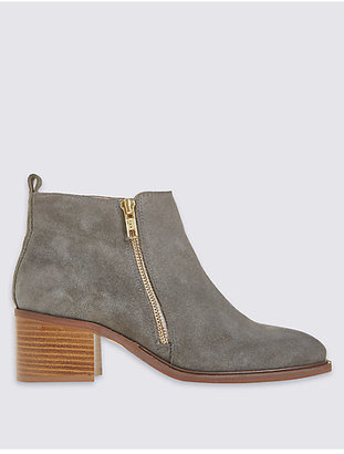 M&S Collection Suede Block Heel Ankle Boots