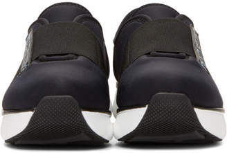 Prada Black Neoprene Slip-On Sneakers