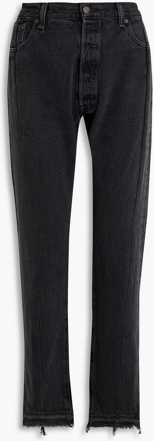 EB Denim Vintage Unraveled distressed high-rise straight-leg jeans