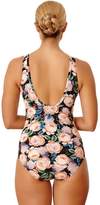 Thumbnail for your product : De La Mer Femme Lady Peony Angelina Ruched One Piece