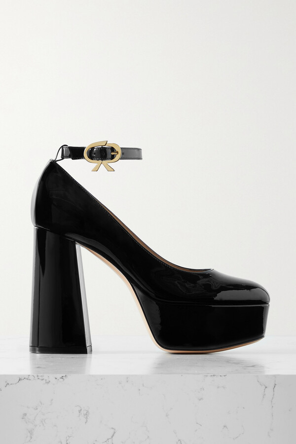 Black Platform Block Heel Shoes | ShopStyle UK