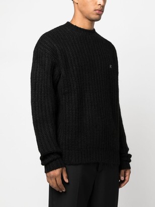 Represent Embroidered-Logo Ribbed Jumper
