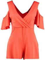 Thumbnail for your product : boohoo Open Shoulder Plunge Playsuit