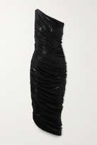 Thumbnail for your product : Norma Kamali Diana One-shoulder Ruched Metallic Stretch-jersey Dress
