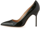 Thumbnail for your product : Manolo Blahnik BB Metallic Patent Leather Pointy Toe Pump, Dark Green