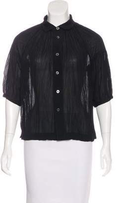 Comme des Garcons Gathered Short Sleeve Blouse