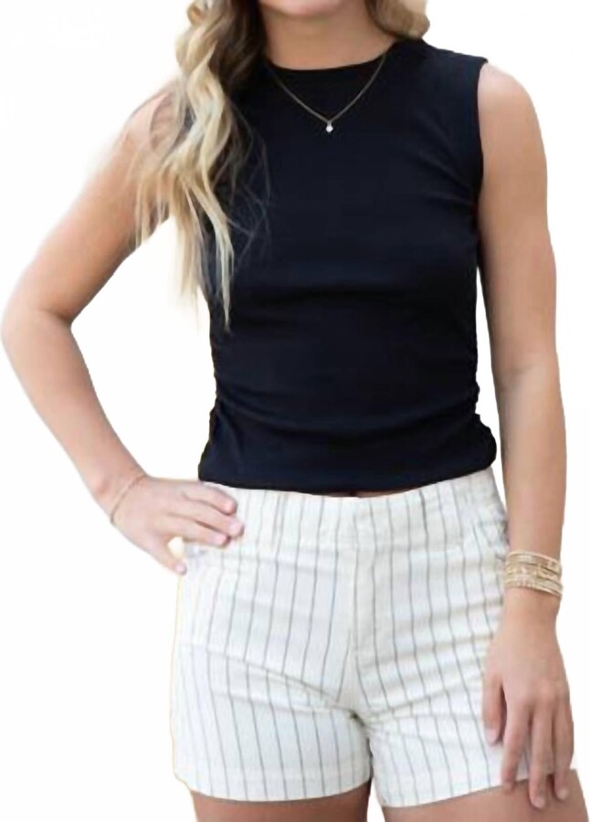 Sanctuary Arden Pinstripe Short In Bleached White