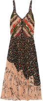 Thumbnail for your product : Jason Wu Pleated Printed Crinkled-chiffon Dress - Black