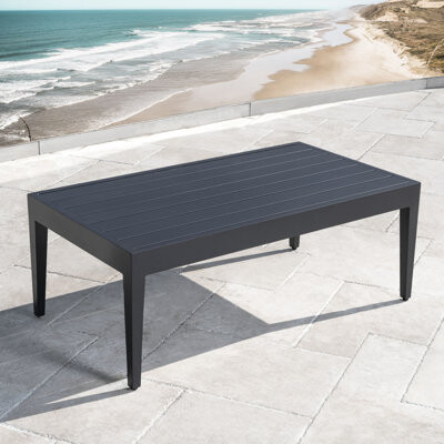 Latitude Run Belamar Outdoor Coffee Table Gray Aluminum