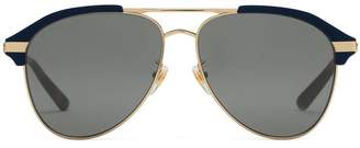 Gucci Specialized fit aviator metal sunglasses