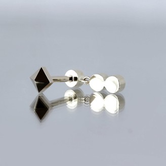 Lena Cohen Fine Piercing Jewellery 18K Solid White Gold Triad Diamond Piercing Stud Earring