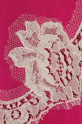 Dolce & Gabbana Lace-paneled Silk Cardigan