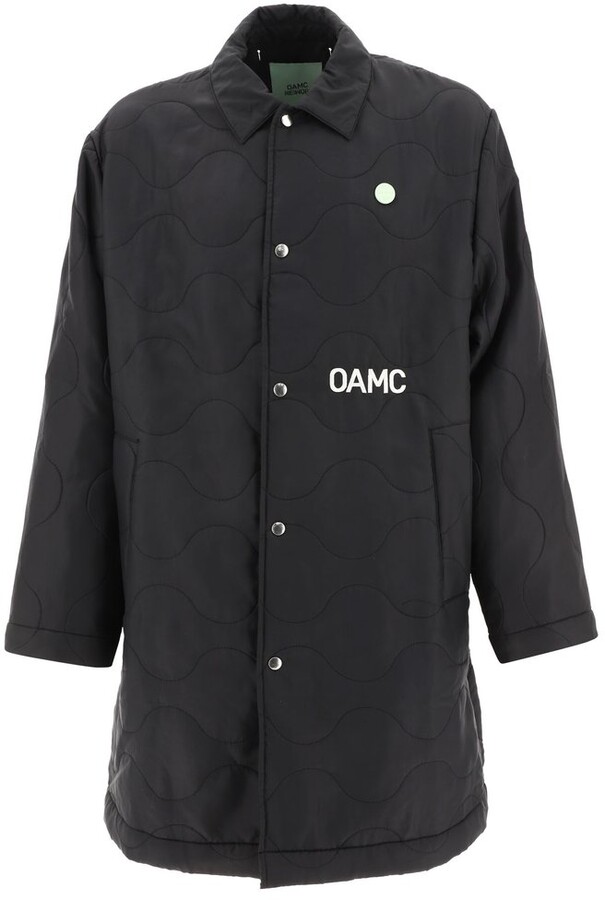 Oamc Logo Embroidered Buttoned Quilted Coat - ShopStyle
