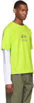 Thumbnail for your product : All In all in SSENSE Exclusive Yellow and White Yiddish Long Sleeve T-Shirt